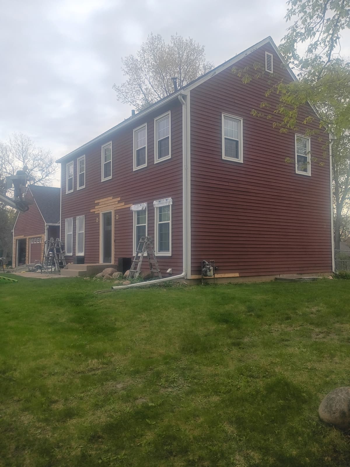 Exterior painting in progress — Twin Cities residential home