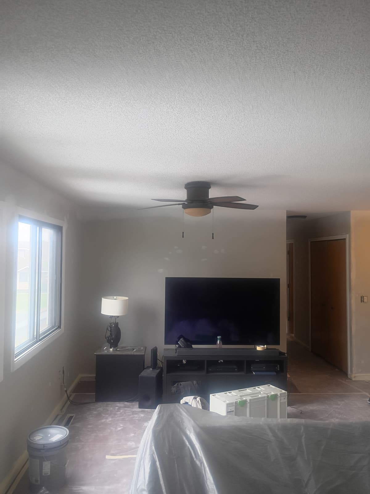 Living room interior before paint — walls prepped by Josh's Painting